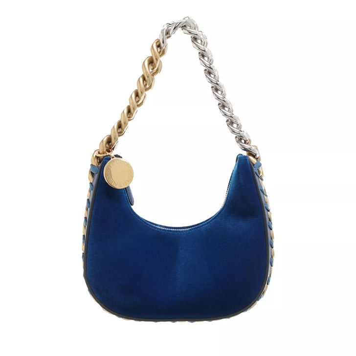 Stella McCartney Frayme Mini Velvet Bag Jewel Blue Mini Tas