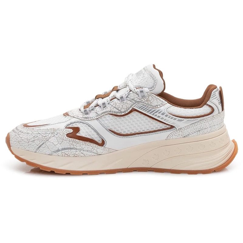 Dsquared2 Low-Top-Sneaker Sneaker Running in Pelle e Tessuto Effetto Crackle weiß(Image 4)
