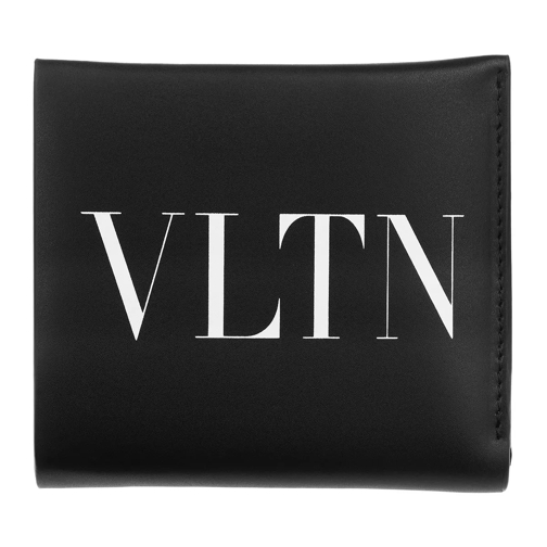 Valentino Garavani VLTN Wallet Leather Black/White Black Bi-Fold Portemonnee