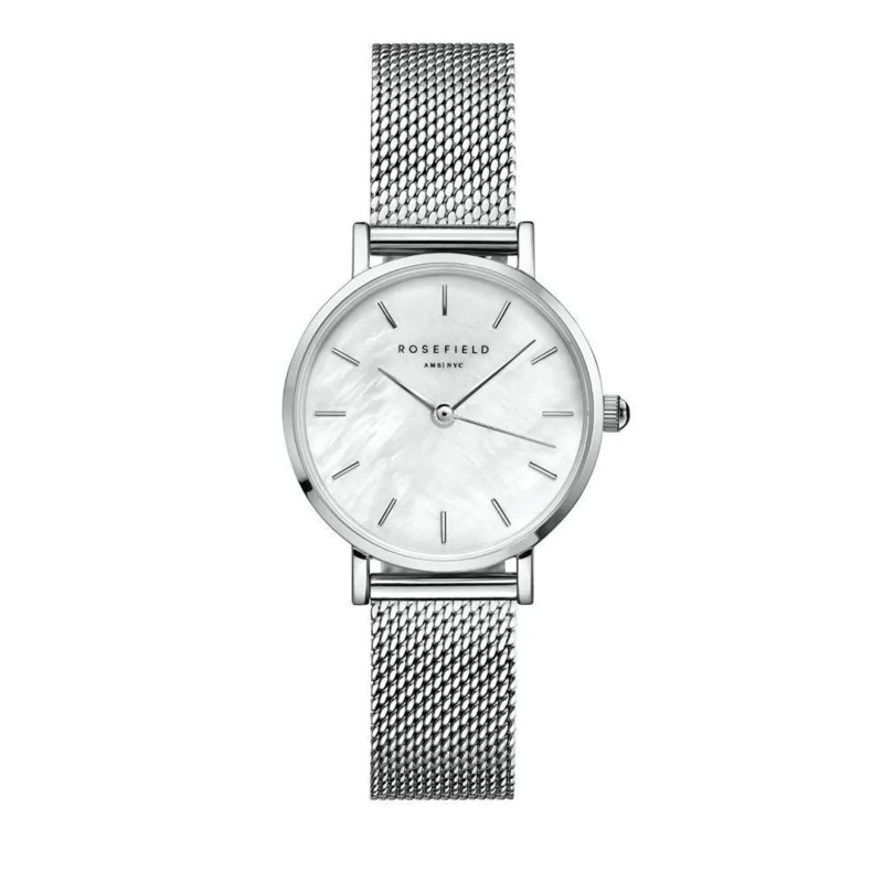 Rosefield Quarzuhr Damenuhr Small Edit Mesh silber