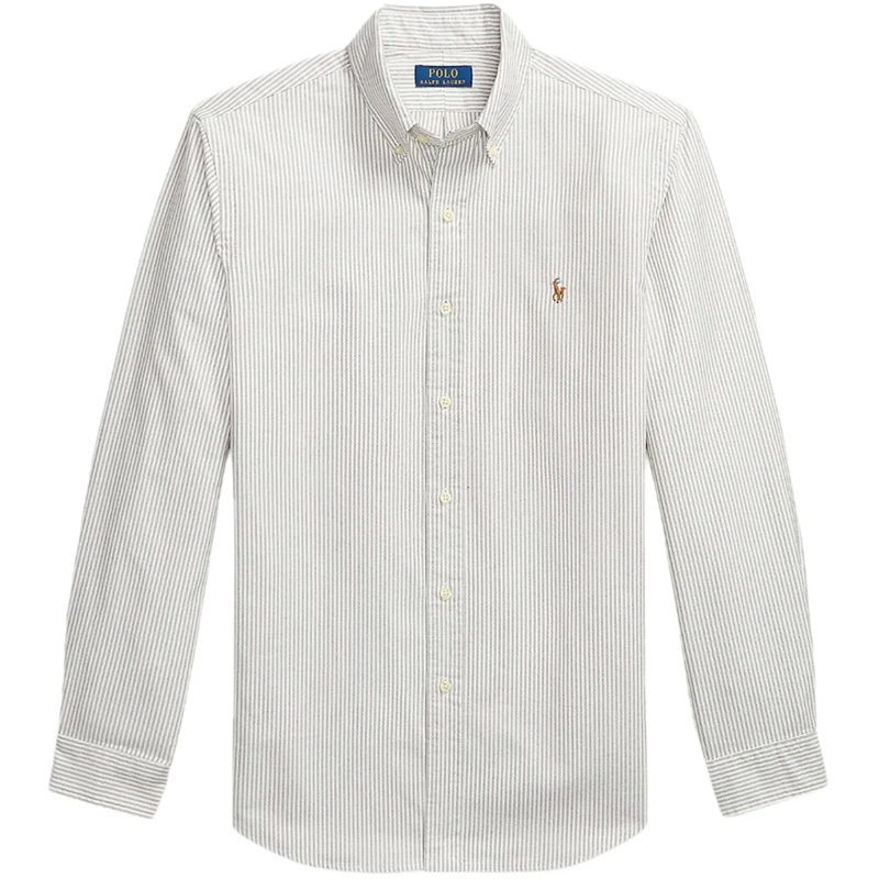 Ralph Lauren Legeres Oberteil Striped Oxford Overhemd braun