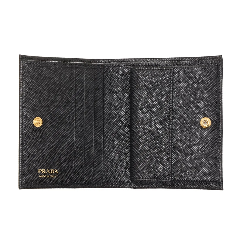 Prada Bi-Fold-Portemonnaie Kleines Portemonnaie Saffiano Leder schwarz(Image 5)