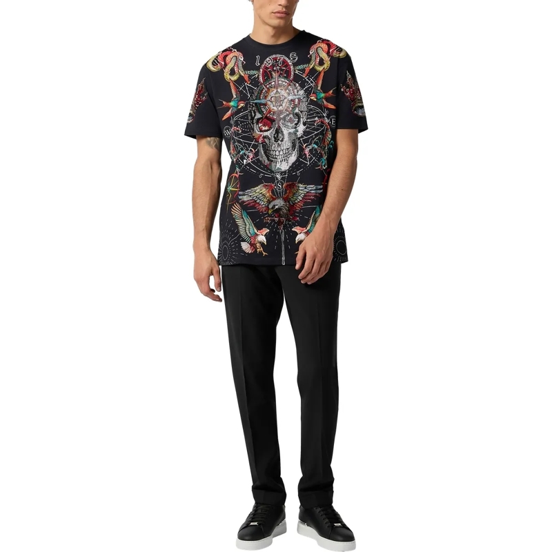 Philipp Plein T-Shirt Round Neck T-Shirt Tattoo Stones schwarz(Image 4)