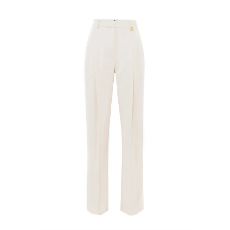 Elisabetta Franchi  Tailored Beige Trousers With High Waist Neutrals