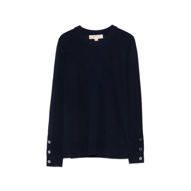 MICHAEL Michael Kors Trui Merino Wool Sweater With Refined Button Detail Black
