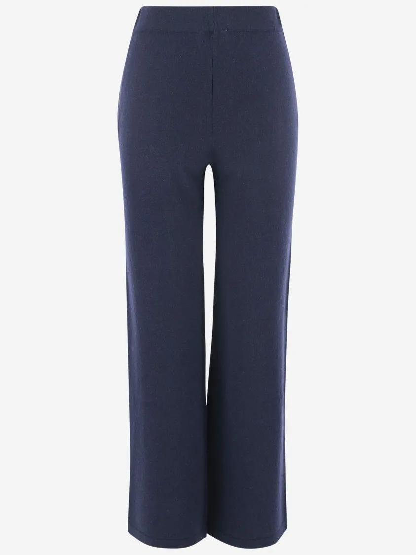 パンツ Bruno Manetti Regular Fit Cashmere Pants With Elasticized BRUNO MANETTI Navy Blue Cashmere Pants With Elasticized
