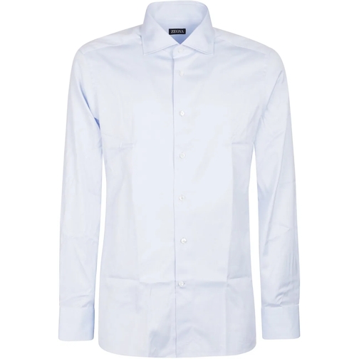 Zegna Hauts décontractés Lux Tailoring Long Sleeve Shirt Blue blau
