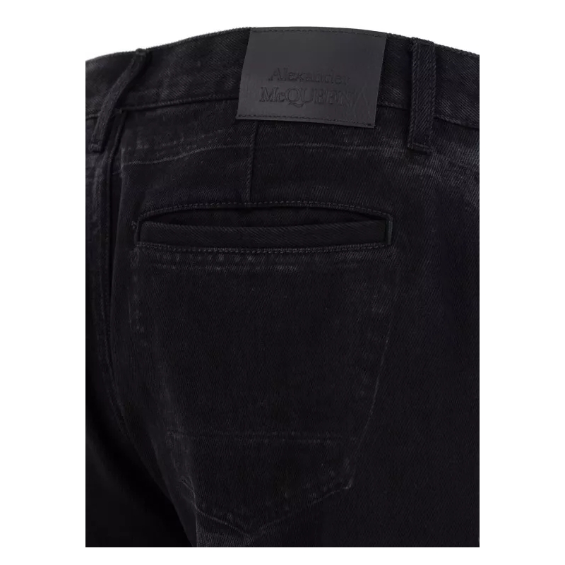 Alexander McQueen  Black Jeans With Straight Leg In Denim Black (Image 3)
