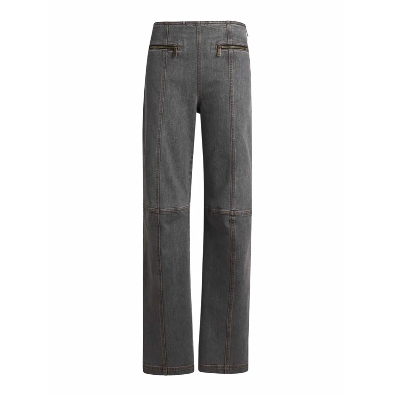 Etro Jeans Straight-Leg Grey Stretch Jeans With Pegaso Embroi Grey