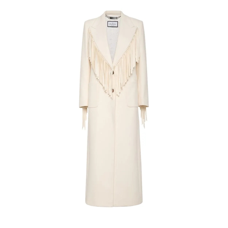 Philipp Plein Wintermantel Coat Long weiss