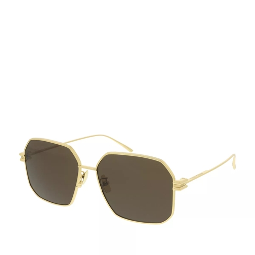 Bottega Veneta BV1047S-002 59 Sunglasses Gold-Gold-Brown Lunettes de soleil