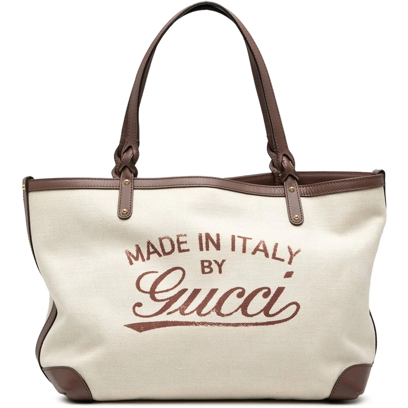 Gucci Shopper Canvas Craft Tote braun