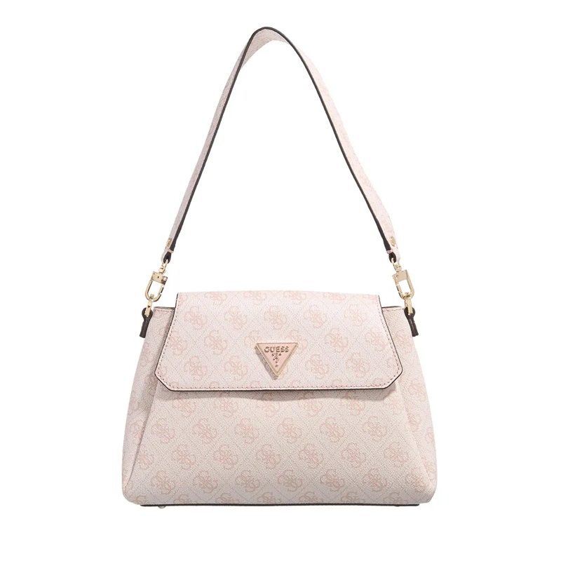 Guess Satchel Sora Gfriend Flap Shoulder Bag Dusty Rose Logo