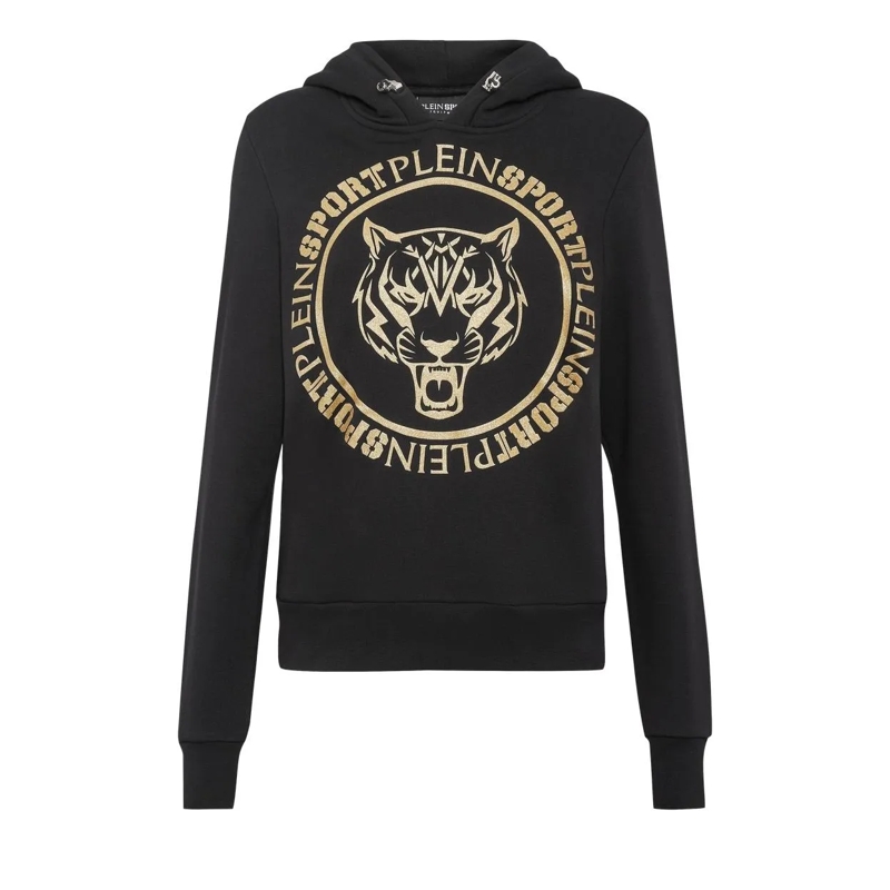 Plein Sport Sweatshirt Hoodie Tiger schwarz