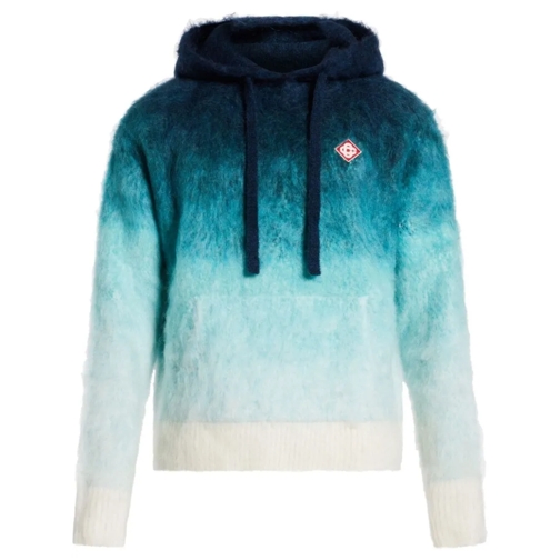 Casablanca Hoodie Brushed-Finish Hoodie Blue