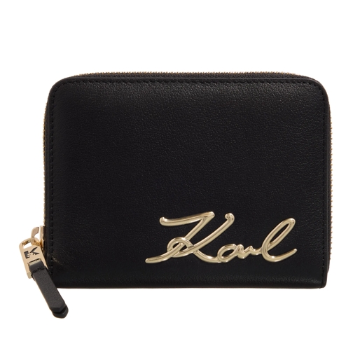 Karl Lagerfeld K/Signature 2.0 Zip Black/Gold Portemonnaie mit Zip-Around-Reißverschluss