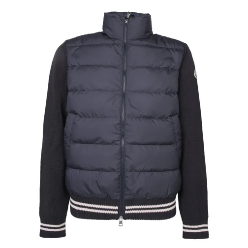 Moncler Long Sleeve Cardigan With Full-Zip Closure Blue 