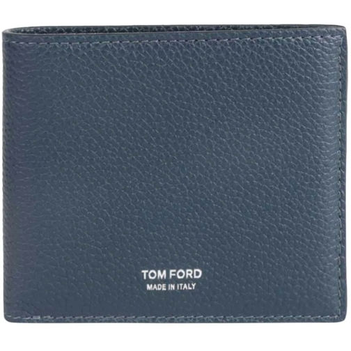Tom Ford Porte-cartes Leather Logo Wallet blau