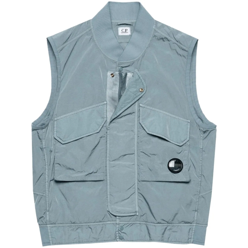 CP Company Doudoune Chrome R Lens Logo Vest Jacket blau