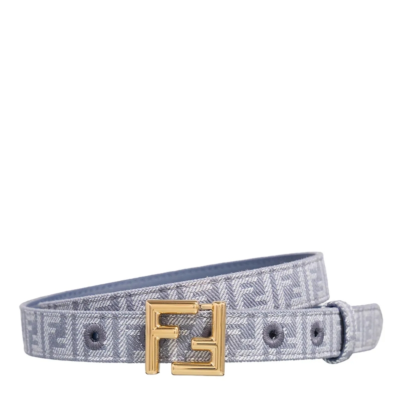 Fendi Dünner Gürtel FF Belt Denim Blue