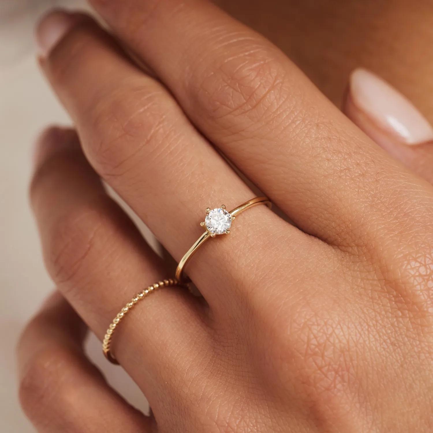 Thumbnail - Isabel Bernard Ring - Rivoli Zélie 585 Gold Ring - Gr. 54 - in Gold - für Damen