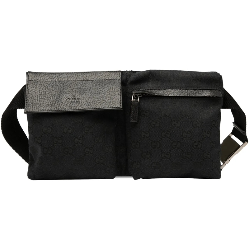 Gucci Gürteltasche GG Canvas Double Pocket Belt Bag schwarz