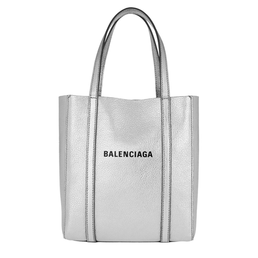 Balenciaga Everyday Tote XXS Metallic Effect Leather Gris Glacé Rymlig shoppingväska