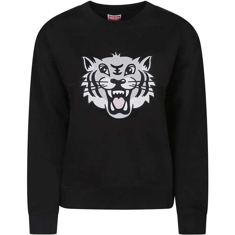 Kenzo  Happy Tiger Emboridered Classic Sweatshirt Black schwarz