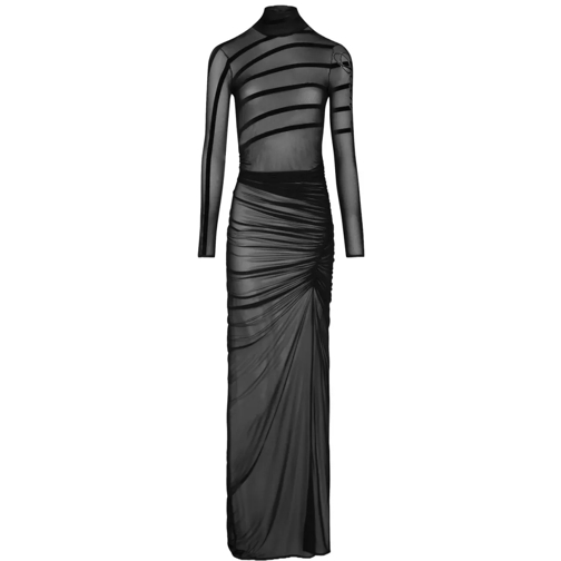 Jean Paul Gaultier  Draped Mesh Dress Black