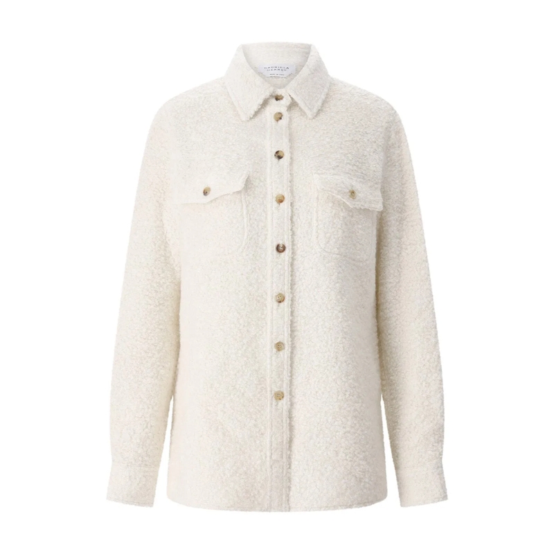 Gabriela Hearst Blazer Overshirt John Austin aus Kaschmir-Mix Creme
