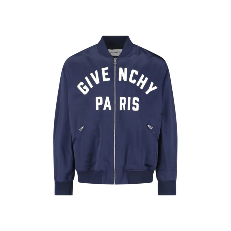 Givenchy Blouson aviateur Logo Bomber Jacket – Navy Blue Blue