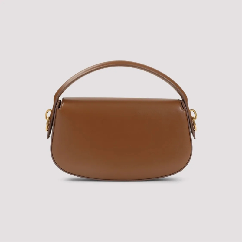 Saint Laurent Schultertasche Smooth Brown Leather Shoulder Bag With Bronze-Tone Brown