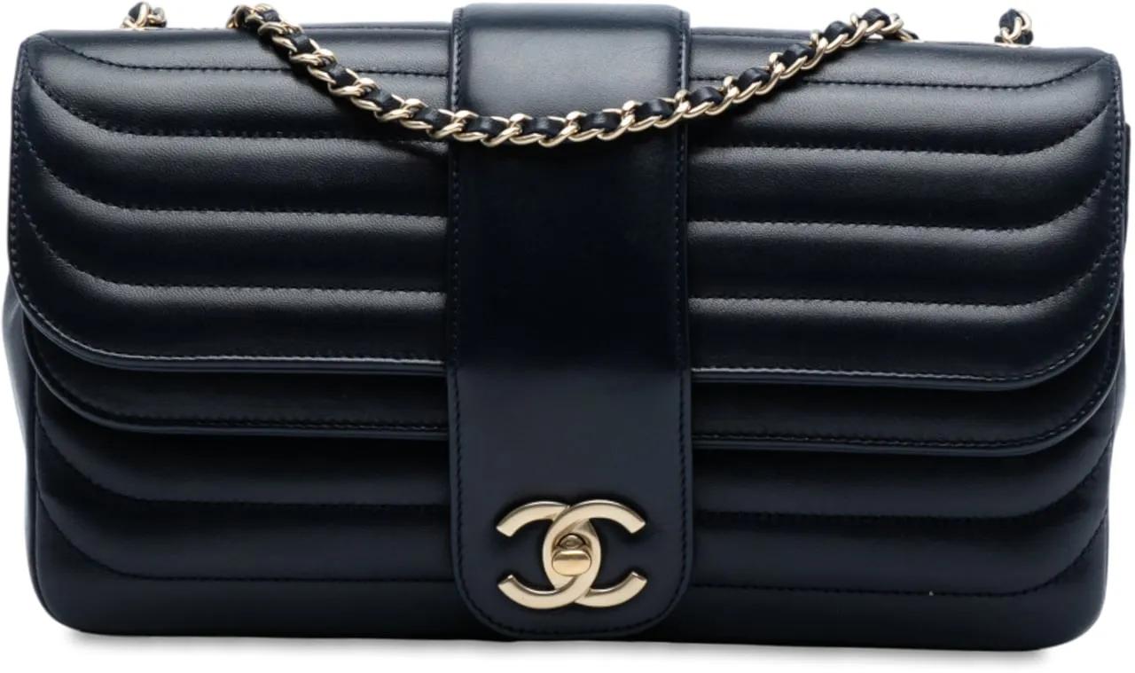 Chanel Hobo Bags - CC Horizontal Quilted Lambskin Double Flap - Gr. unisize - in Blau - für Damen