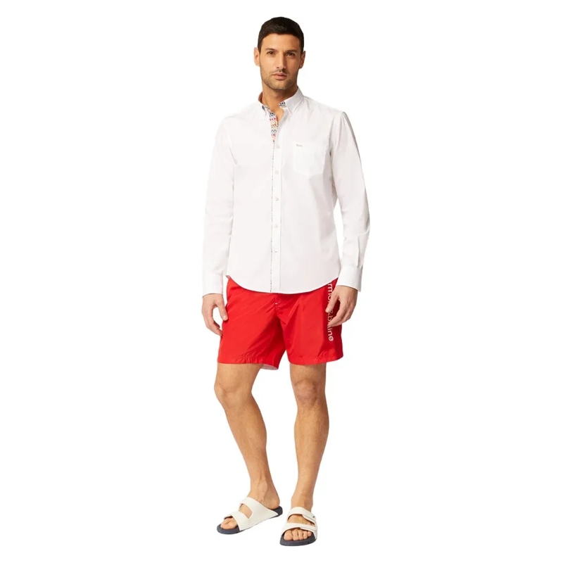 Harmont & Blaine Overhemd White Cotton Shirt Red