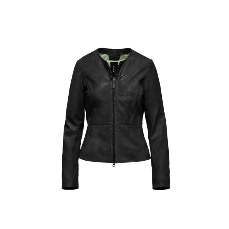 Bomboogie Veste de transition Black Leather Jacket Black