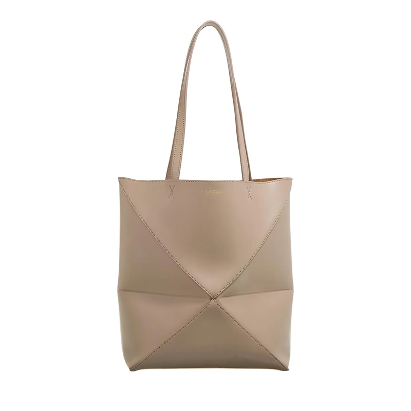 Loewe Tote Puzzle Fold Tote Calfskin Sand