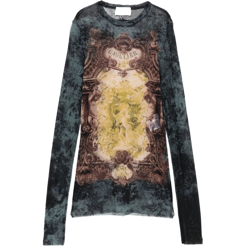 Jean Paul Gaultier T-Shirt Top Blackbluegreen schwarz