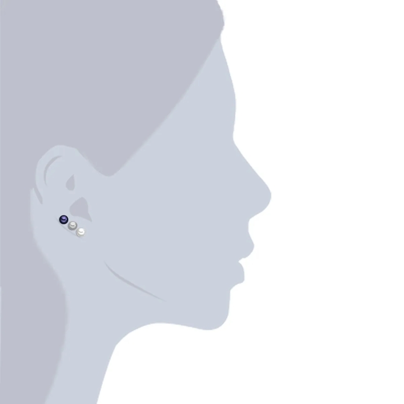 Valero Pearls Ohrstecker Sterling Silber Perlen-Ohrstecker Süßwasser-Zuchtp bunt(Image 3)