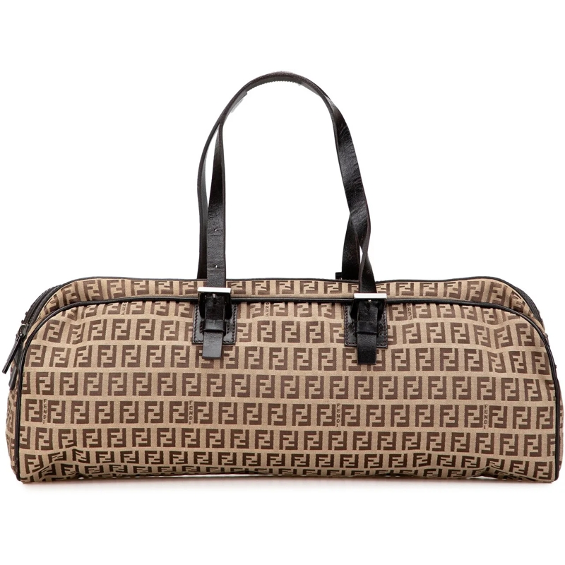 Fendi Tote Zucchino Canvas Handbag braun