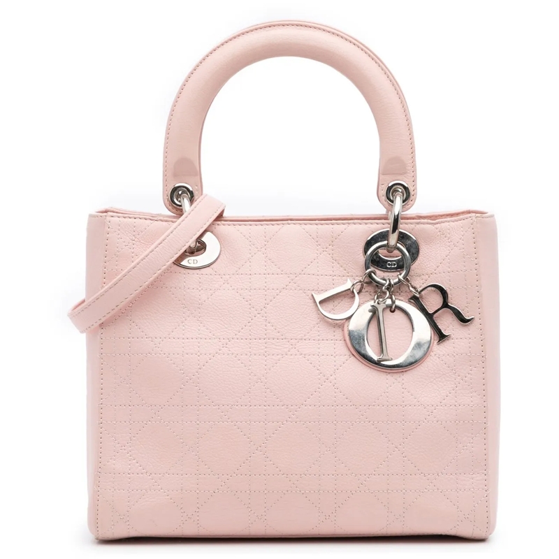 Christian Dior Schultertasche Medium Calfskin Cannage Stitched Lady Dior rose