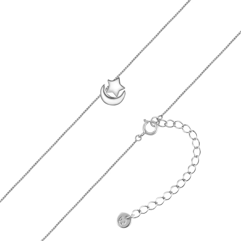 Glanzstücke München Mittellange Halskette Sterling Silber Halskette Mond/Stern silber(Image 3)