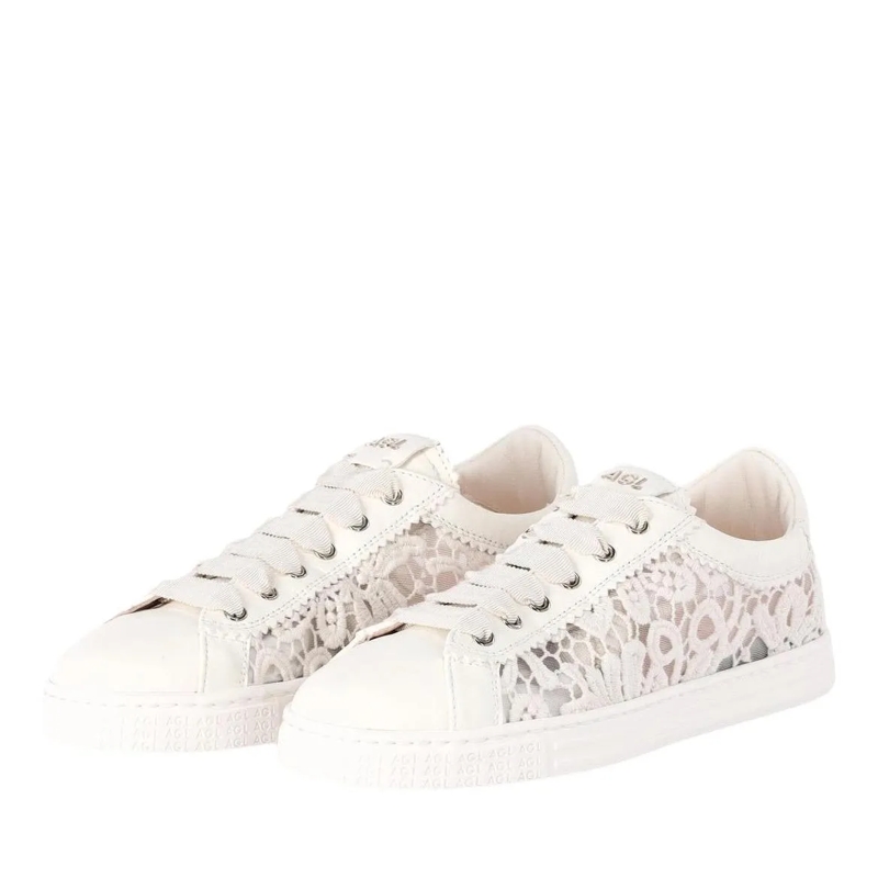 Agl Schnürschuhe Sneaker Sade mit Spitze weiß
