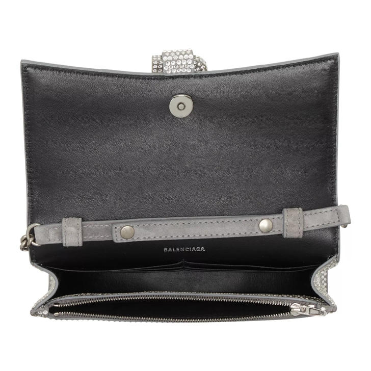 Balenciaga Hourglass Wallet With Chain Smoke Grey Crossbody Bag