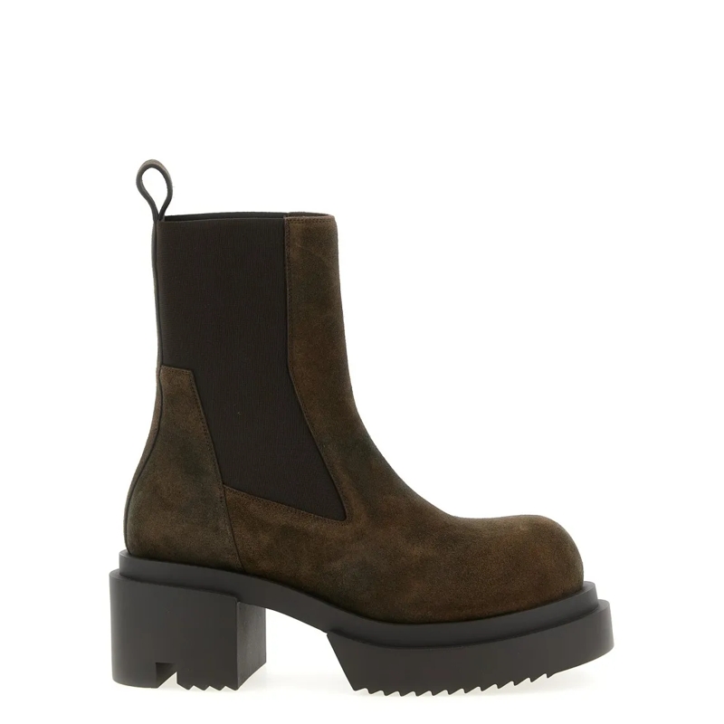 Rick Owens Bottes 'Beatle Bogun' Ankle Boots Brown