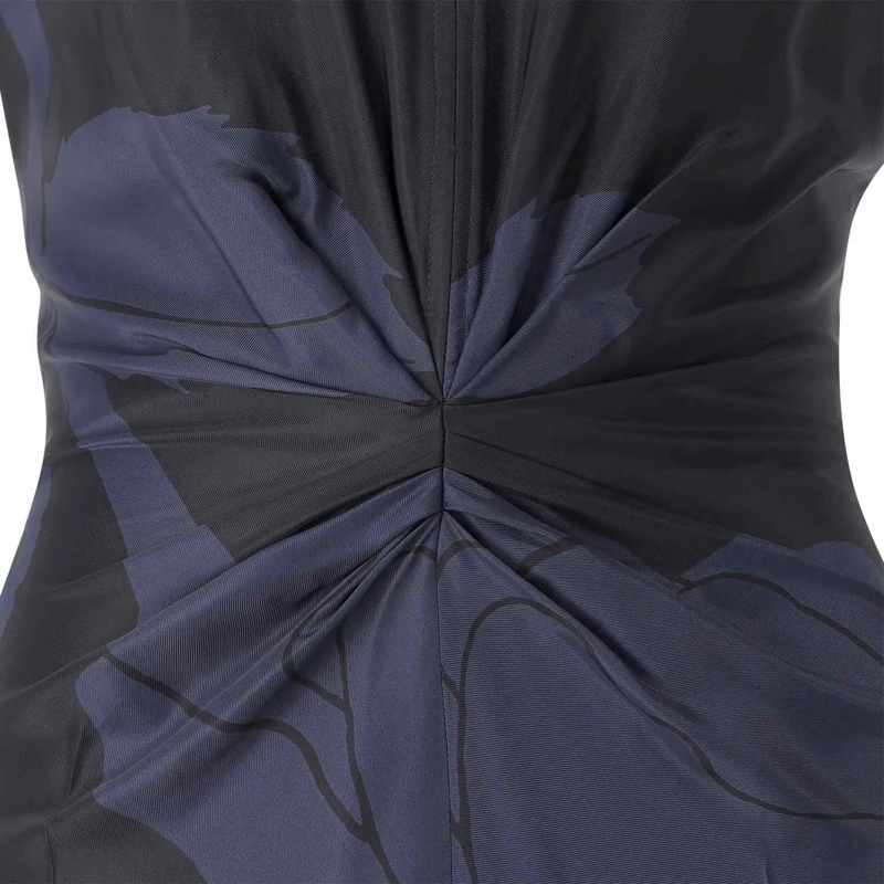 Victoria Beckham Robe midi Midikleid Eve mit Blumenmuster schwarz(Image 4)
