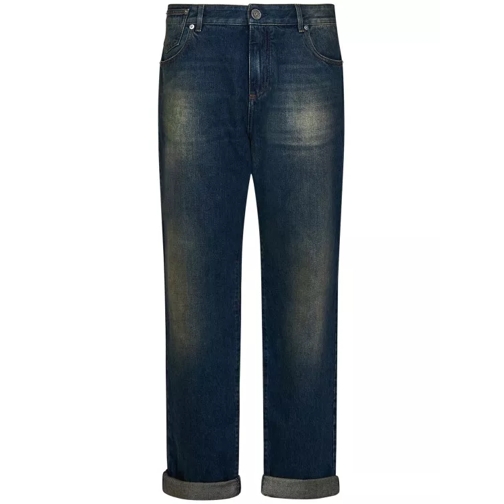 Balmain Dark Blue Straight-Fit Vintage Cotton Denim Jeans Blue Jeans a gamba dritta