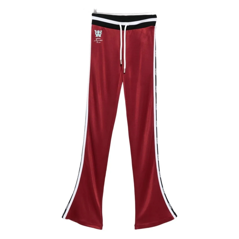 Off-White  Flared Red Trousers With Contrasting Side Panels Red