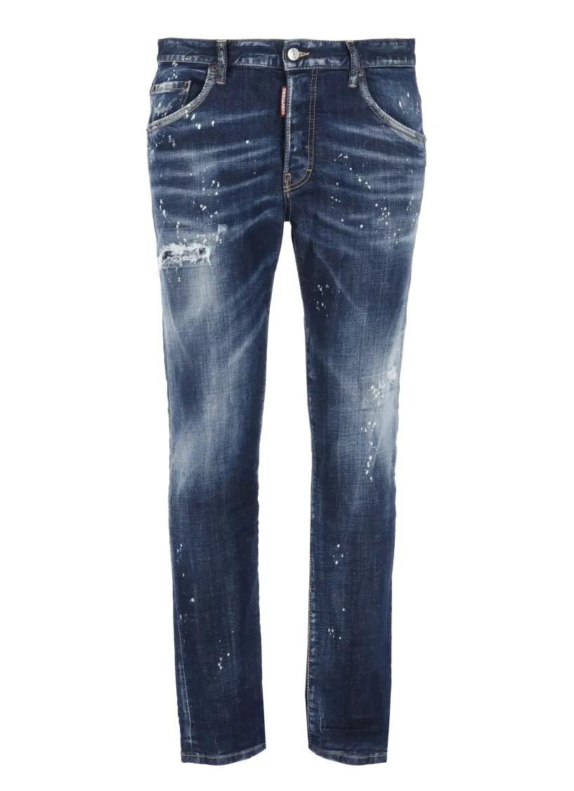 Thumbnail - Dsquared2 - Blue Dsquared2 Cotton Jeans For Man - Größe 52 - blau