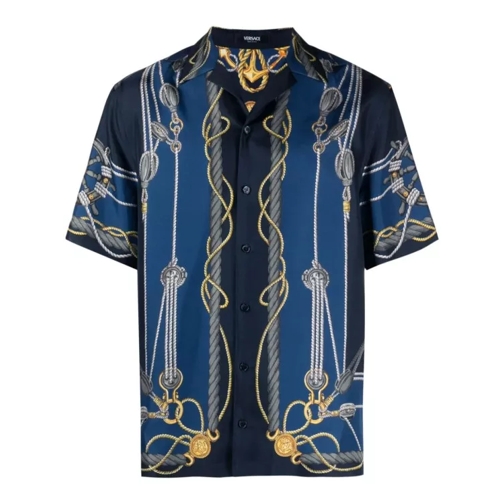 Versace Multicolored Nautical Shirt Blue 