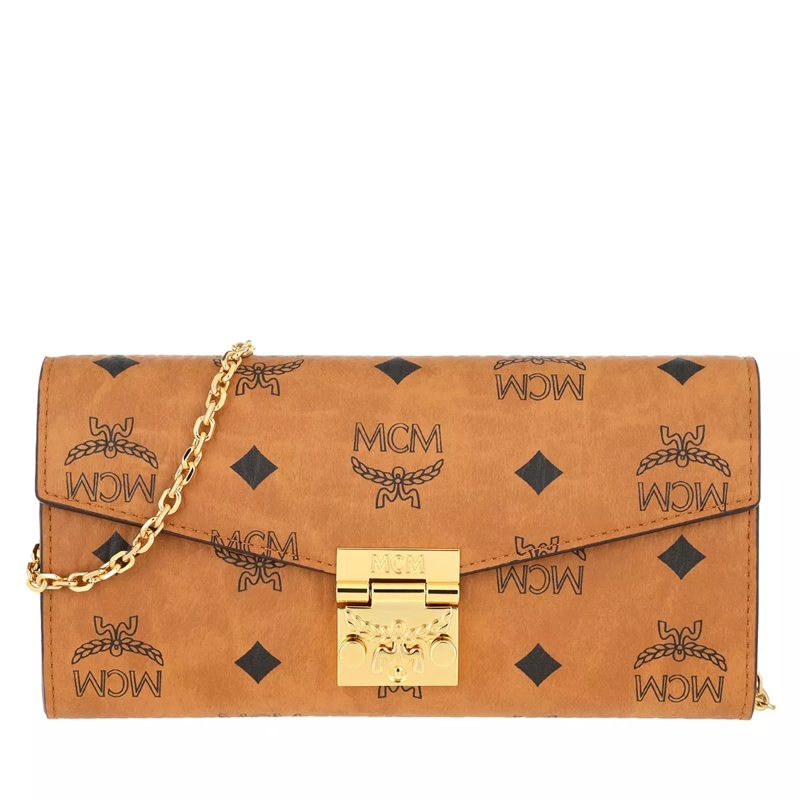 MCM Wallet On A Chain Tracy Vi Woc Lrg Co Cognac